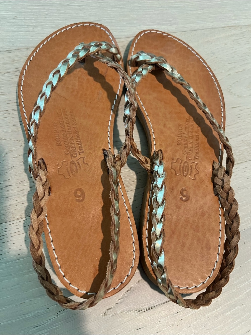 Braided Metallic-Strap Gold Women’s Sandals - Picture 2 of 4